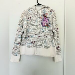WALT DISNEY WORLD VINTAGE 2010 CHARACTER ZIP UP HOODIE SZ XL